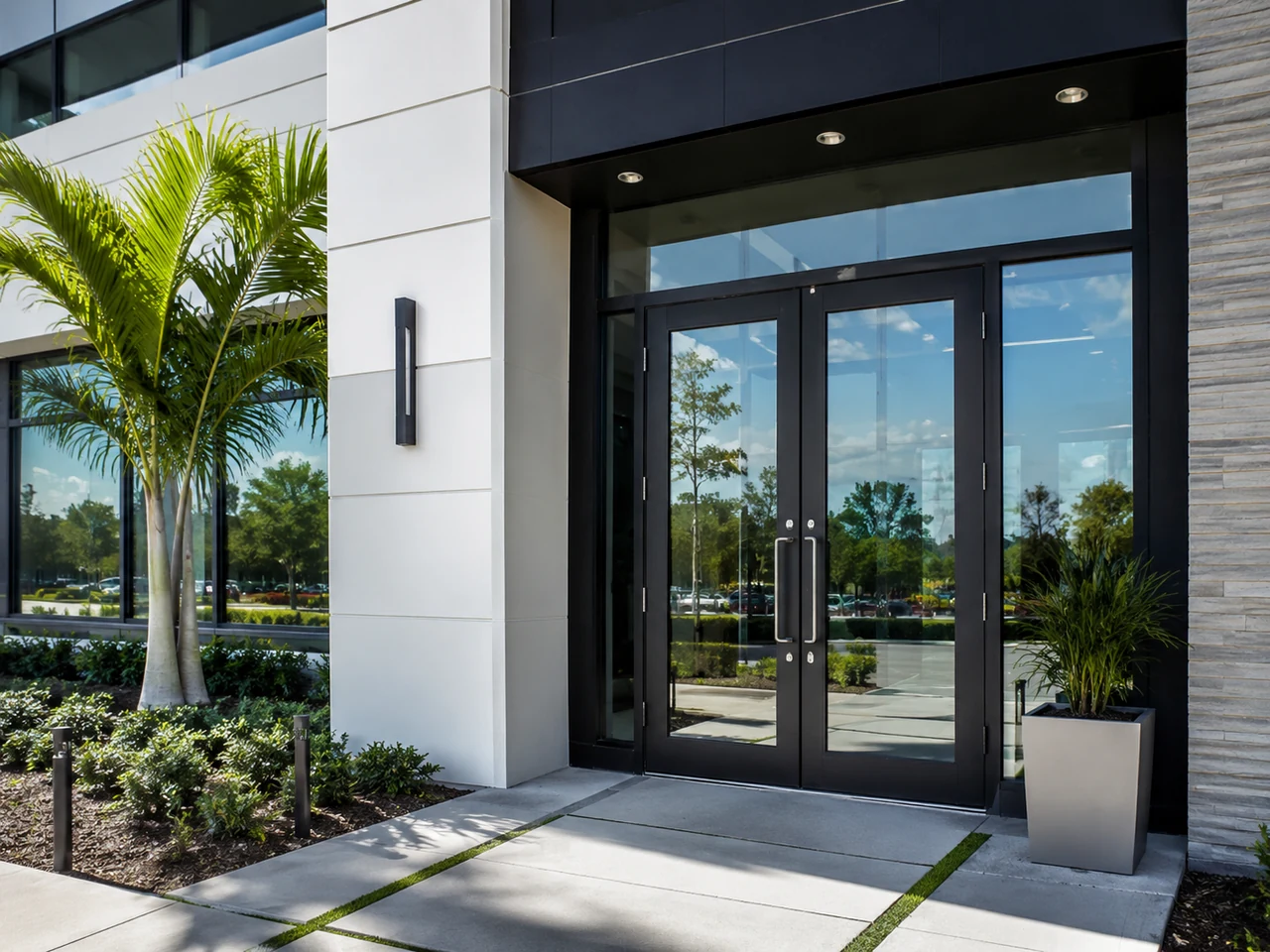 Commercial impact doors in Miami, FL by National Glass & Construction